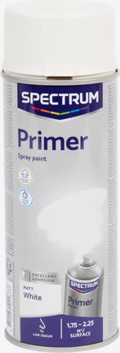 Primer Spuitverf Wit | Grondverf | Sneldrogend | Binnen & Buiten | 400ml