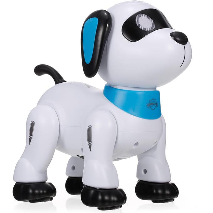LE NENG K21 Robot électronique chien cascadeur chien télécommande Robot chien jouet commande vocale Programmable blanc/bleu