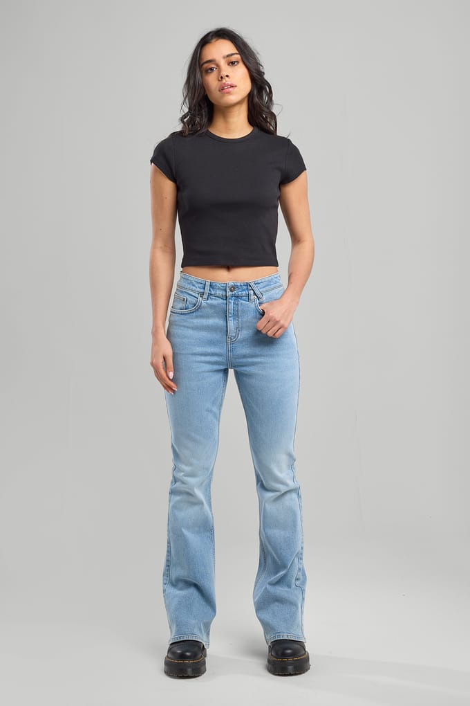 America Today Peggy Denim Blue Maat: W24L32 | Flared Jeans Outlet | Dames | Blauw