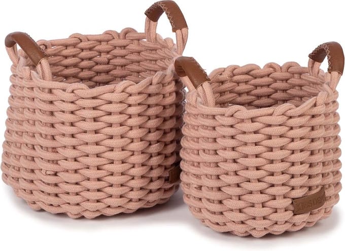 KidsDepot Opbergmanden Korbo Maat M - Roze (set van 2)