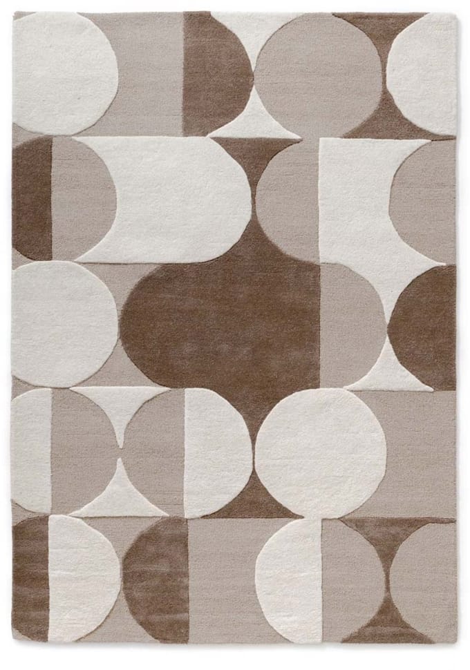 Retro vloerkleed - Summit Circles beige 300x400