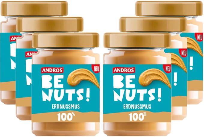 Andros Be Nuts! 100% - Multipack - Pindakaas - 1920g (6x320g)