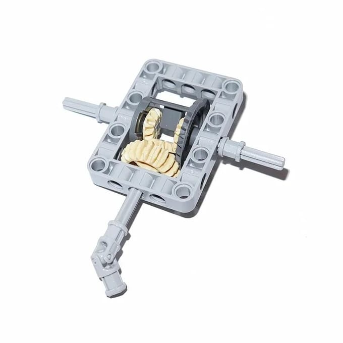 Bouwstenen Differentieel Tandwielen Zelfborgende Stenen MOC Technische Componenten Kits Frame Kit Pakket 65413 65414 62821 white