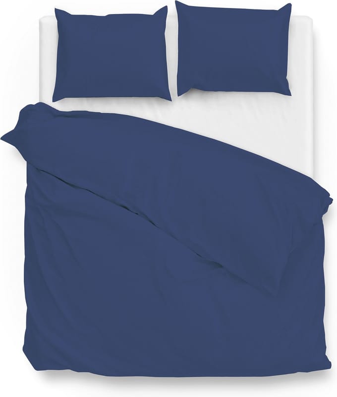 ZoHome Satinado Dekbedovertrek - Tweepersoons - 200x200/220 cm - Navy Blue