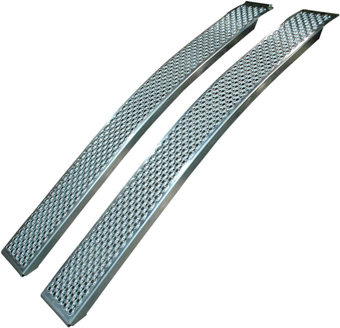 Set  gebogen oprijplaten - aluminium - 1000 kg (200x26 cm)