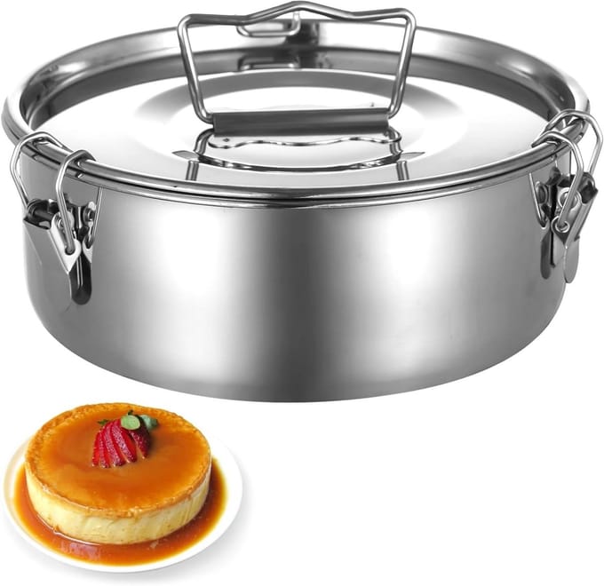 Flan Mold - Dessertmaker Bakvorm - Desserts Maken - Veilige Klemsluiting - 21 cm Diameter - Zilver