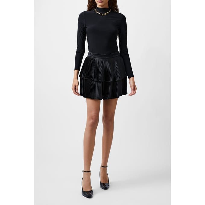 French Connection Ilsa Pleated Mini Skirt Blackout Taglia: 14 | Minigonne Outlet | Donna | Nero