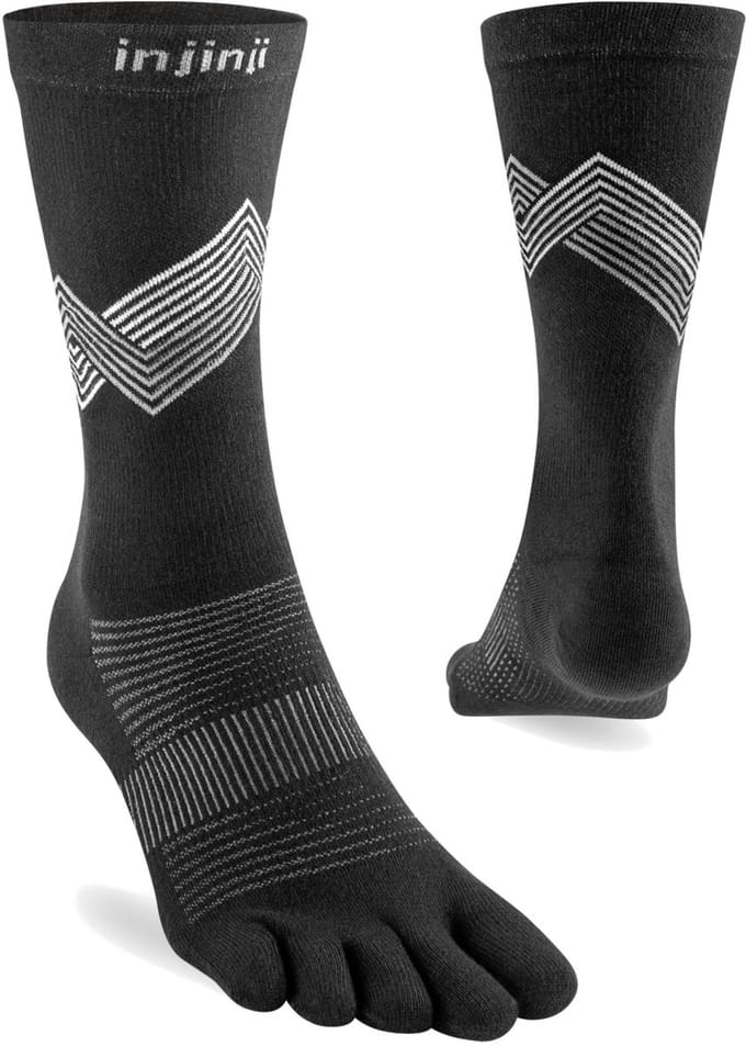 Injinji Run Lightweight Crew Coolmax teensokken - Zwart - 40-44