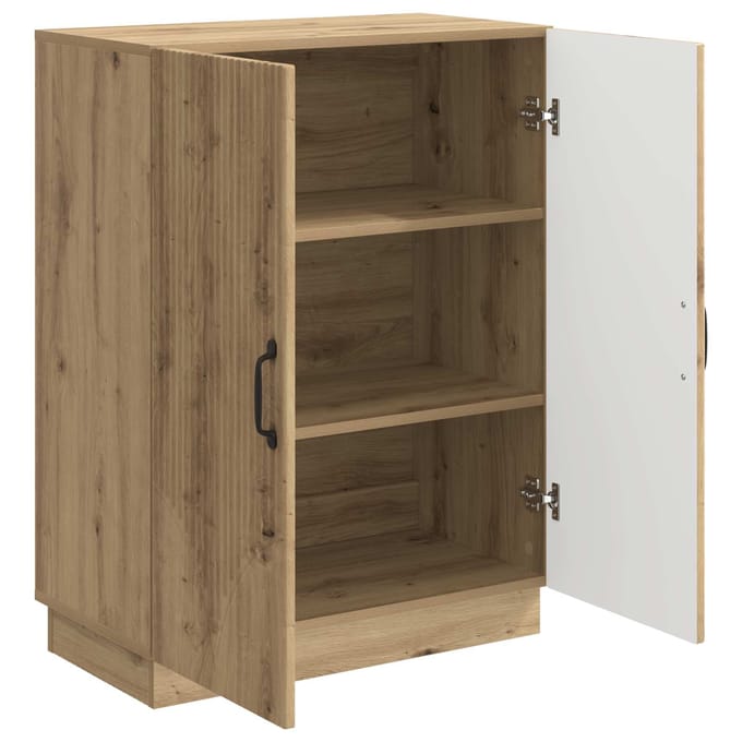 vidaXL - Dressoir - Artisanaal - eiken - 66 - x - 34,5 - x - 87 - cm - Bewerkt - hout