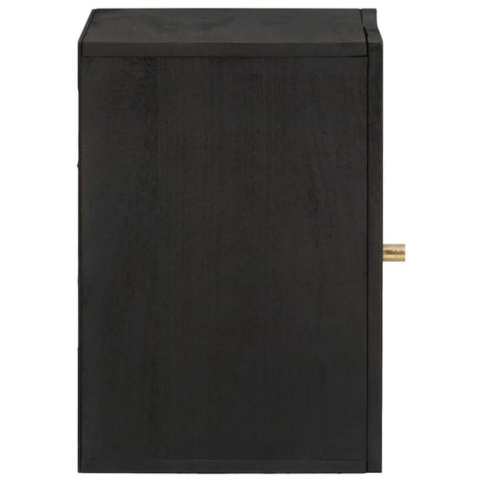 vidaXL - Wandkast - Zwart - 38 - x - 33 - x - 48 - cm - Massief - Mango - Hout