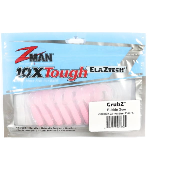 Leurre souple Zman GrubZ 2 pouces 8/paquet Bubblegum (3304)