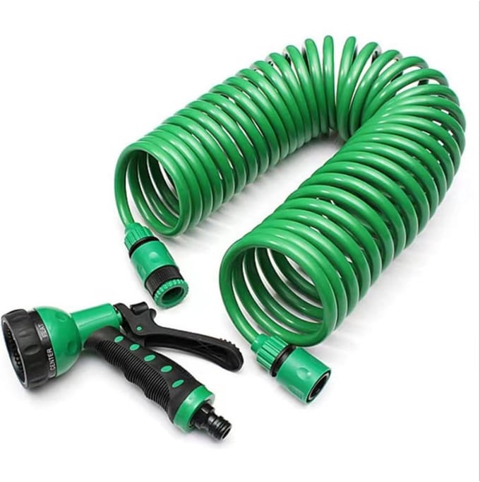 Flexibele Tuinslang - Gekrulde Waterslang - Tuin Buiten - 7 Sproei standen - 15 meter - Groen
