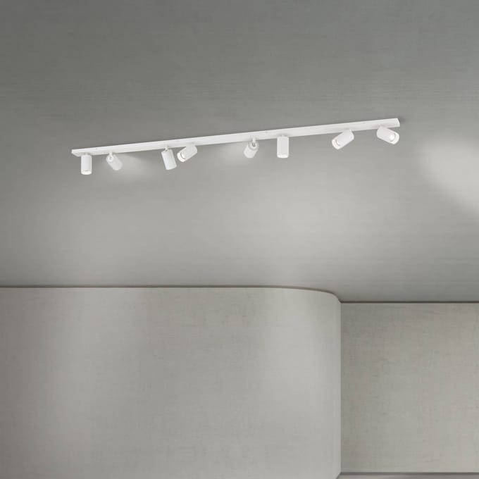 ORION Plafondspot Sean, wit, 8-lamps, staal, aluminium, GU10