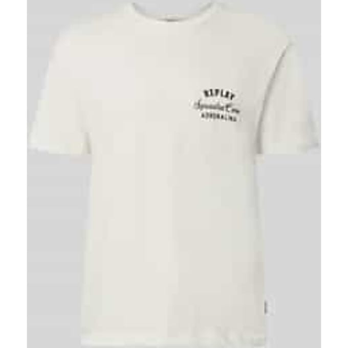 T-shirt met labelprint en ronde hals