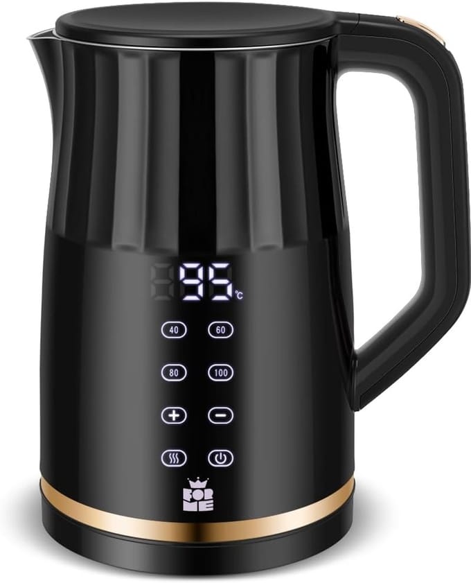Waterkoker 1,7L - RVS - temperatuurregeling - digitale display - warmhoudfunctie - 2200W - LED verlichting