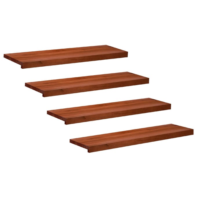 vidaXL - Traplopers - 4 - st - 100 - x - 25 - x - 2 - cm - Bruin - Massief - beukenhout