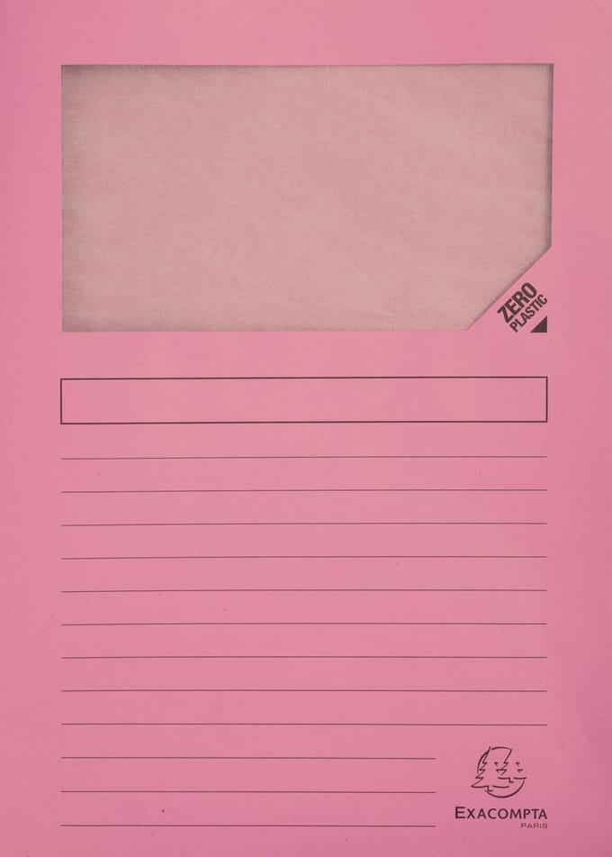 Exacompta SUPER Pak van 100 venstermappen - 160g/m2 - 22x31cm - - Roze - 50156E