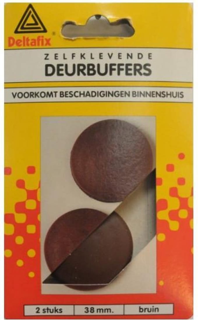 Deltafix DEURBUFFERS / STOOTDOPPEN BRUIN ROND 2Stuks zelfklevend.