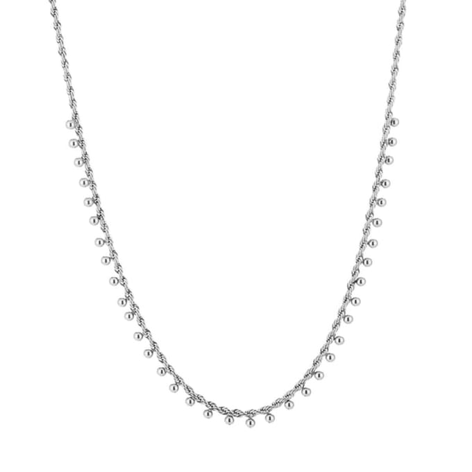 Bijoutheek Collier Gedraaid Kleine Balls Zilver