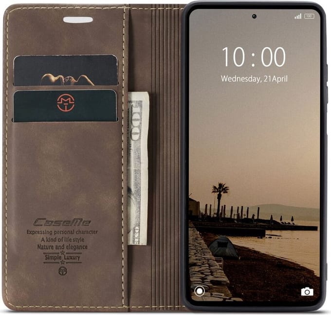 CaseMe 013 Xiaomi Redmi Note 12 Hoesje Book Case met Pasjeshouder Coffee