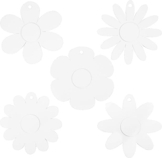 Bloemen, d 20 cm, 400 gr, wit, 5x3 stuk/ 1 doos
