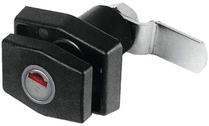 Drukslot serviceluik zwart/wit rechthoekig zonder cilinder (pushlock) - zwart