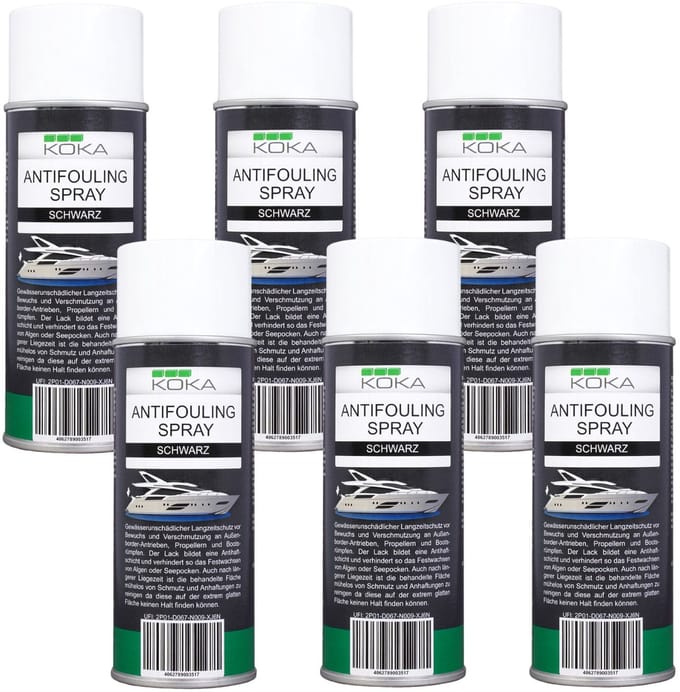 6x Antifouling Spray Zwart