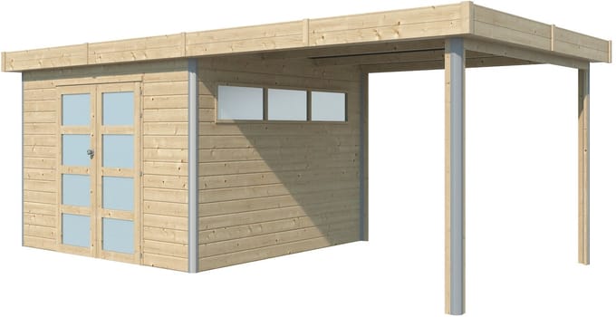 Woodlands Blokhut Kasuko met Overkapping en Dakisolatie 580 x 295 cm
