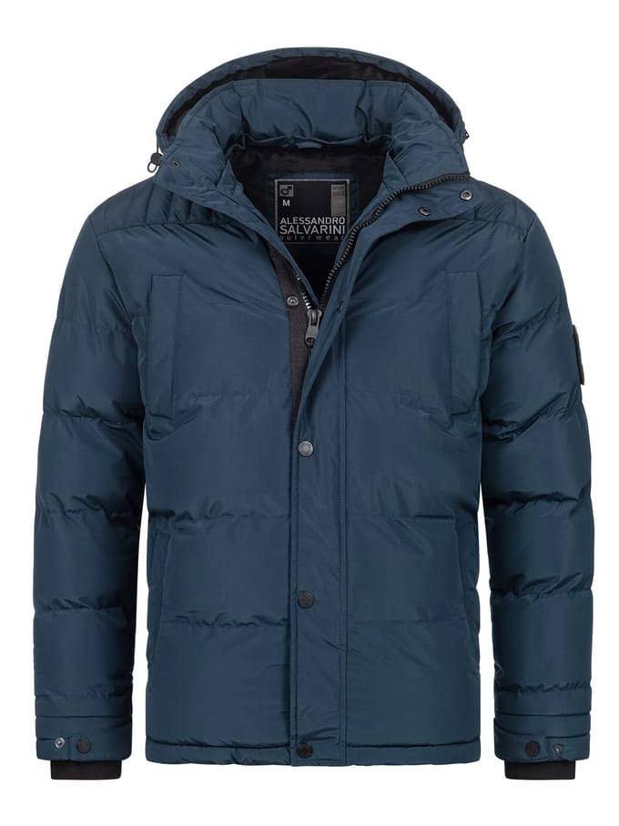 Alessandro Salvarini heren winterjas AS-326 met teddyvoering en afneembare capuchon
