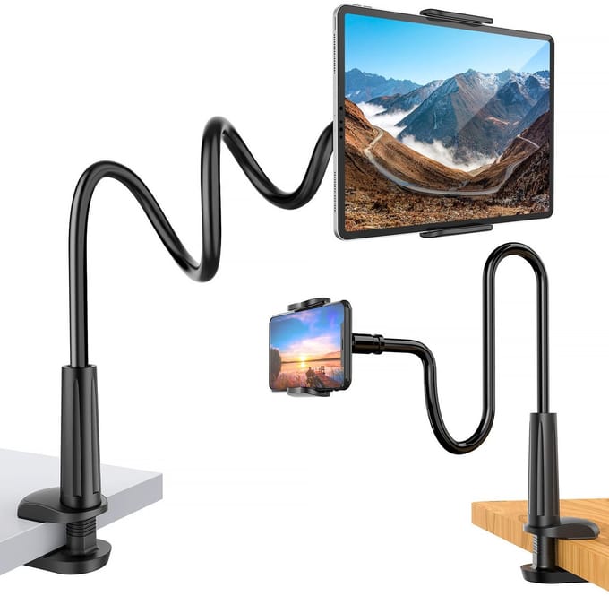 YONO Tablet Houder Bed met Flexibele Arm - geschikt voor iPad - Telefoonhouder - 48cm - Zwart
