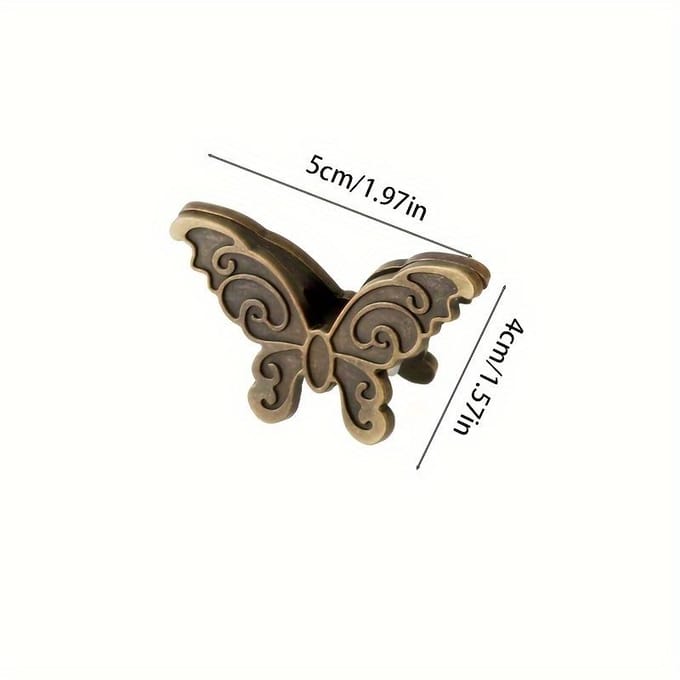 Elegante Vlinderclips | Antiek Brons Afwerking, Complex Bloemendesign, voor Foto's, Notities, Kantoor & Huis Organisatie, Duurzame Paperclips 1pcs gray