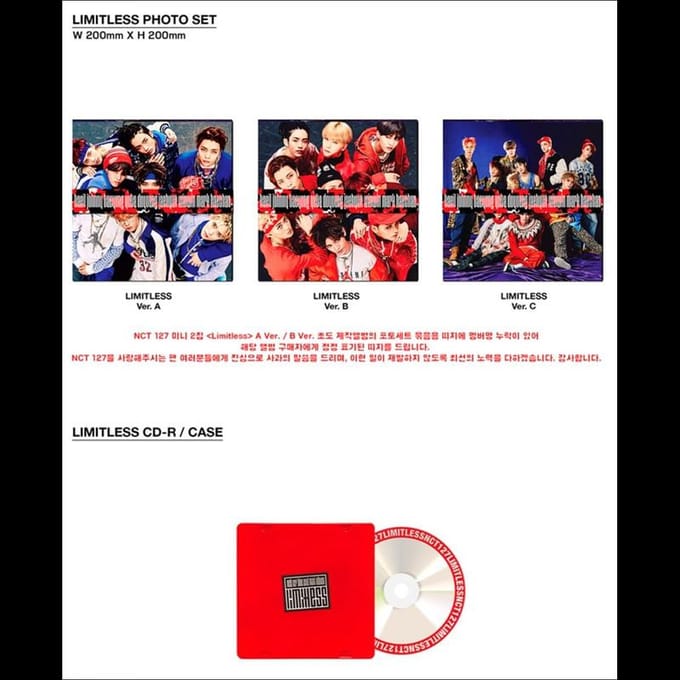 NCT 127 2e mini-album [NCT#127 LIMITLESS](Willekeurig) Random 1EA gray