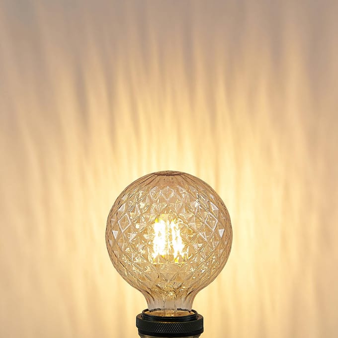 Lucande LED lamp E27 G95 4 W 2.700 K dimbaar amber