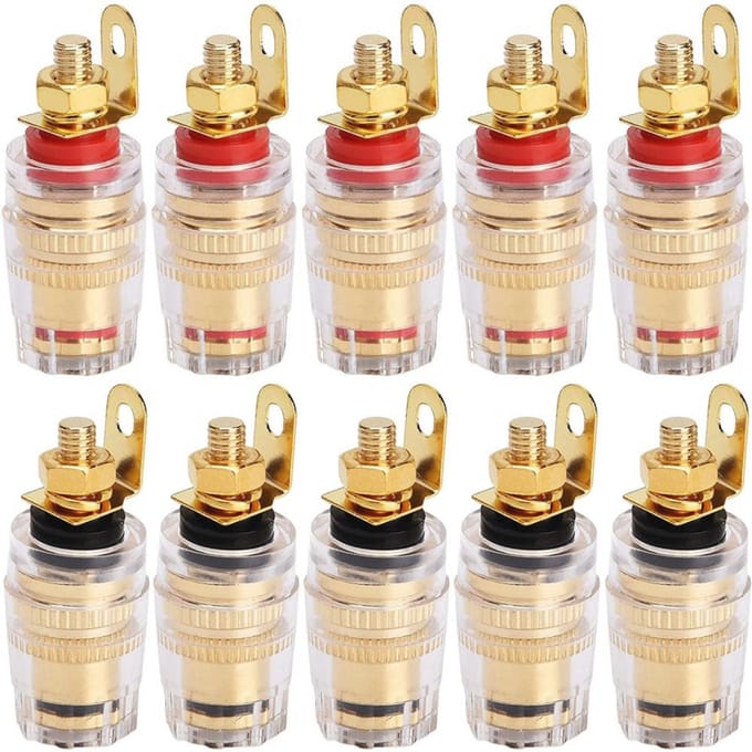 10 St 4mm Banaanstekker Socket Connector Binding Post voor Versterker Luidspreker Terminal