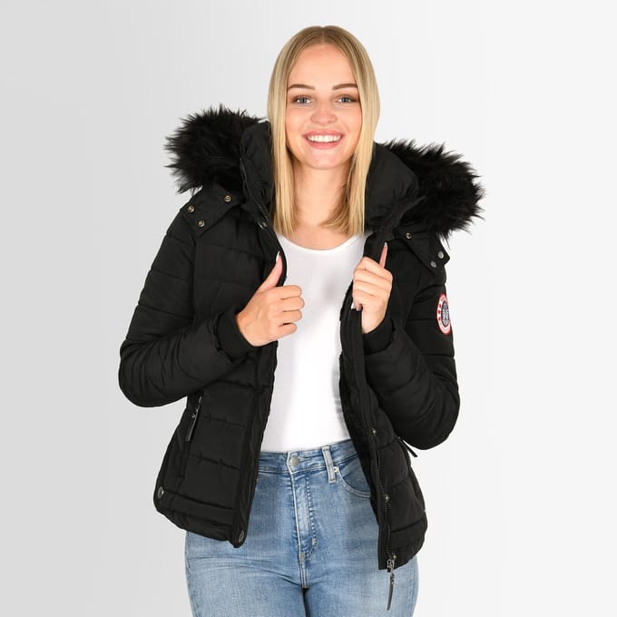 Navahoo Dames Winterjas Chloe – Getailleerd Met Afneembare Capuchon & Elegant Bont