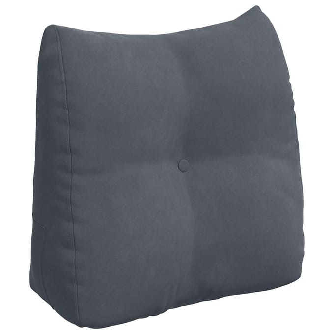 vidaXL - Rugkussen - Donkergrijs - 45 - x - 24 - x - 50 - cm - Fluweel