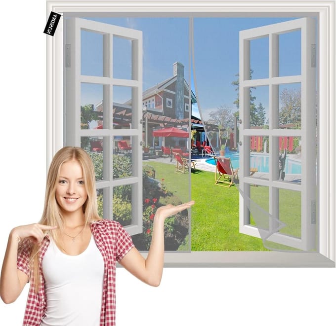 Magnetisch Hor - Vliegendeur - Insecten Buiten - Automatisch Sluitend - 85x80cm - Grijs