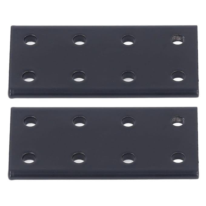 2 Stuks 8 Gats Verbindingsplaat Aluminiumlegering Rechthoek Verbindingsplaat voor Tafel Bed Zwart