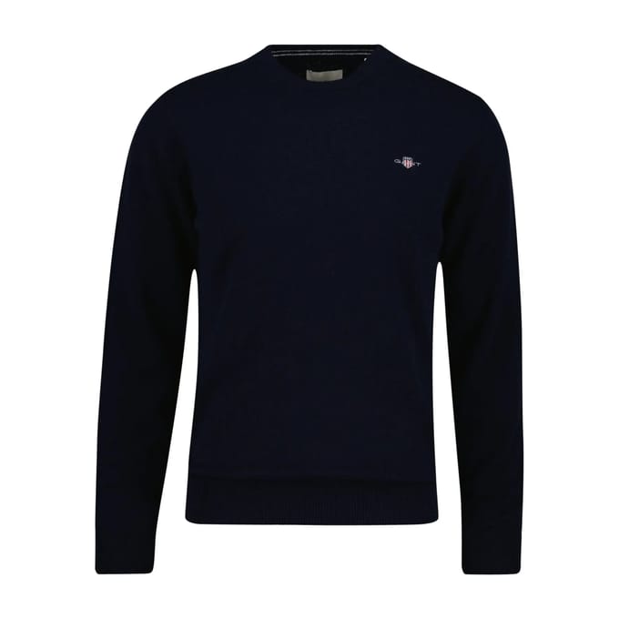 Gant Trui Soft Superfine Italian Lambswool Crew Neck Marine / male