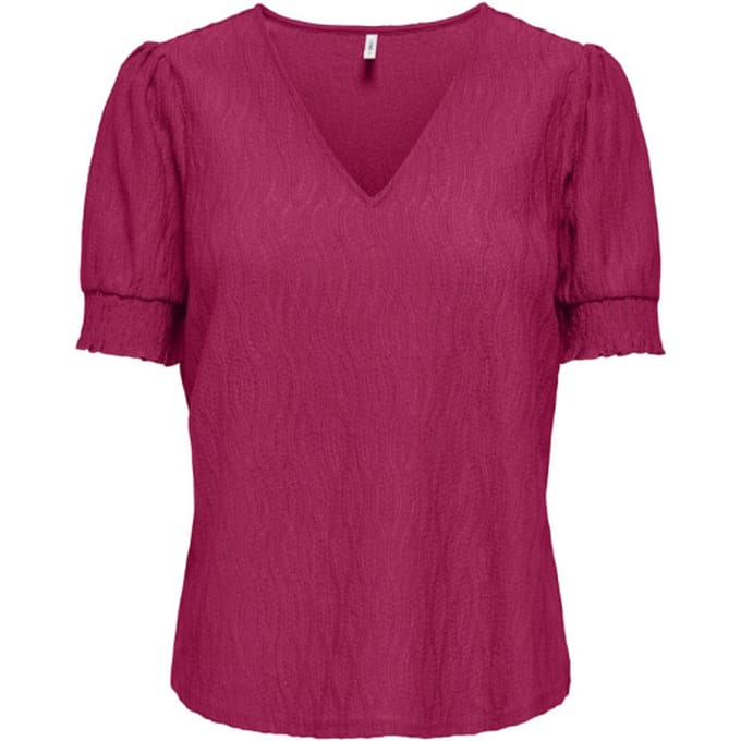 Only onldiana s/s v-neck top cs jrs 15377884 sangria