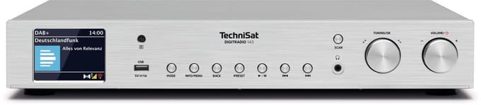 TechniSat DIGITRADIO 143 (V3) - HiFi tuner internetradio (DAB+ digitale radio, Bluetooth audio streaming, Spotify Connect, werpantenne, afstandsbediening, breedte 43,5 cm)