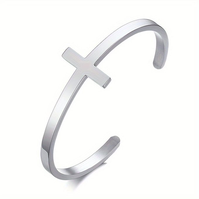 VANDAAG VERZONDEN - Armband - Staal - Kruis - Zilver - Christelijk