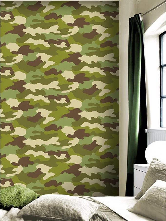Camouflage Behang GROEN