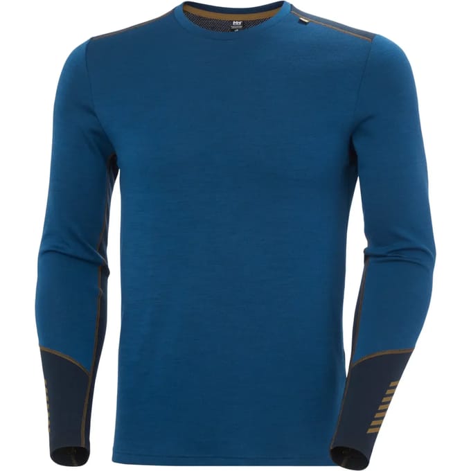 Helly Hansen Lifa Merino Midweight Crew Lange Mouwen Basislaag Blauw M Man