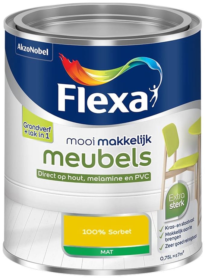 Flexa - Mooi Makkelijk Meubels Mat - 100% Sorbet - Mengverf - 750 Ml