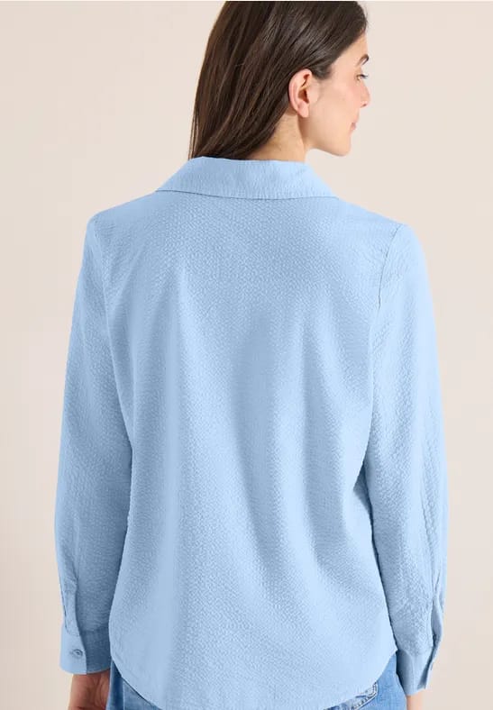 Blouse met lange mouwen, structuur en knopen