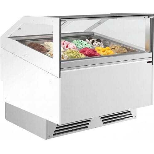 GGM Gastro Eistheke ADAM - 1200mm - Umluft - für 12x 5 Liter oder 8x 7 Liter Eisbehälter - Weiß