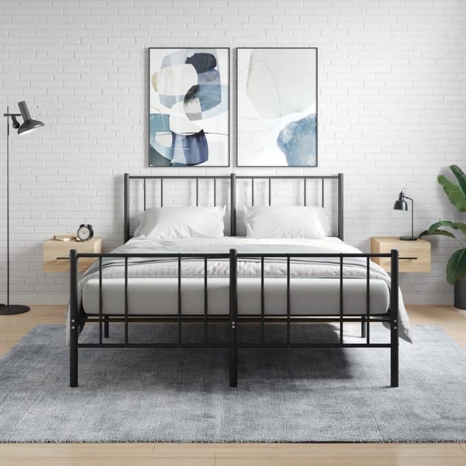 vidaXL Nachtkastjes 2 st wandgemonteerd 35x35x20 cm sonoma eikenkleur