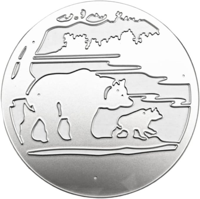 Snijmal Beer - Papier Snijder - Kaarten Maken - Stijlvol Modern Design - 10.3 x 10.3 cm - Zilver