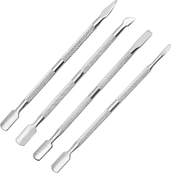 Nagelriem Verzorging - Set 4 Stuks | RVS | Bokkepootje / Cuticle Pusher